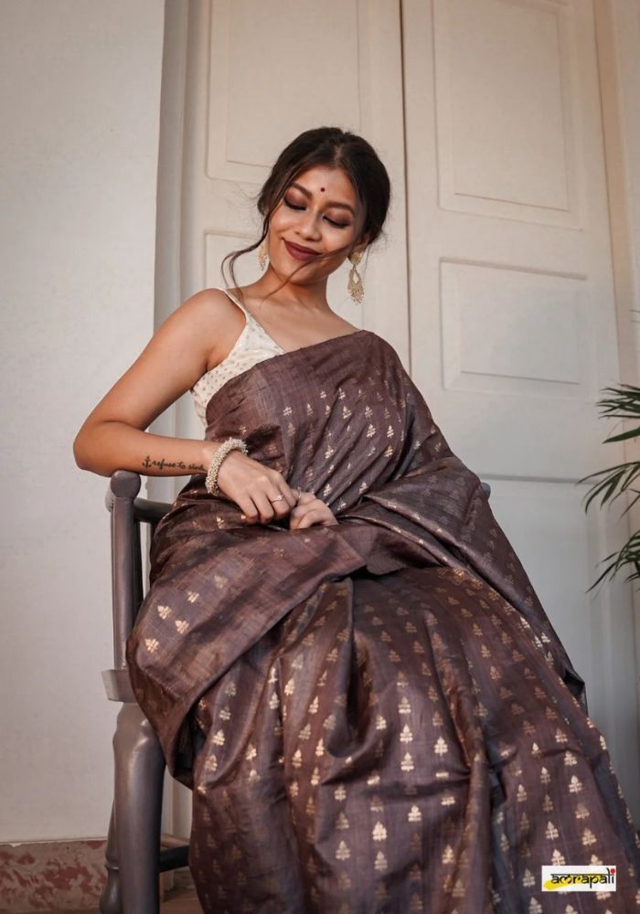 Khushi Coffee  Banarasi Silk Saree