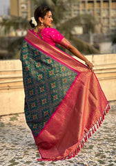 Jasmine Rama Banarasi silk saree