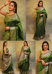 Suhani Mehendi Banarasi Silk Saree