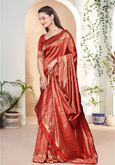 Nishaa Red Banarasi Silk saree