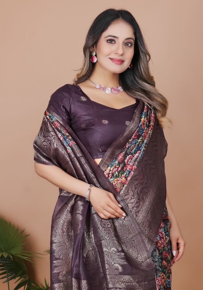 Srivalli Coffey Digital Silk saree
