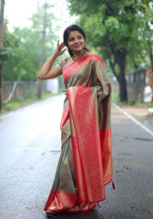 Delectable Sea Green Soft Silk Saree With Flattering Blouse Piece