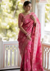 Anarkali Gajari banarasi silk saree