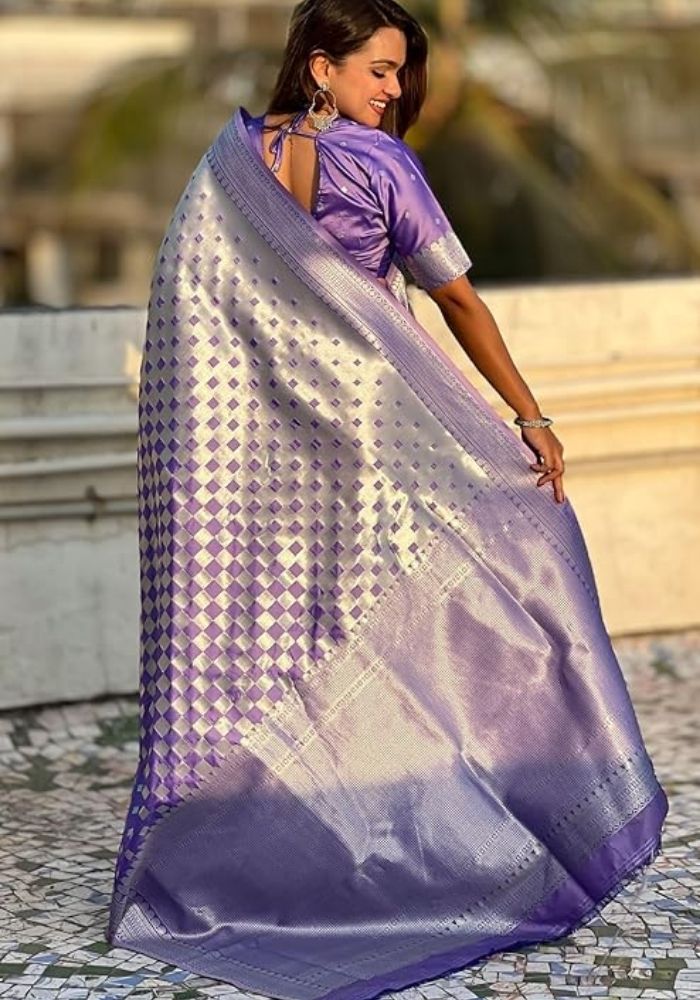 Ishita lavender Banarasi Silk