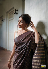 Khushi Coffee  Banarasi Silk Saree