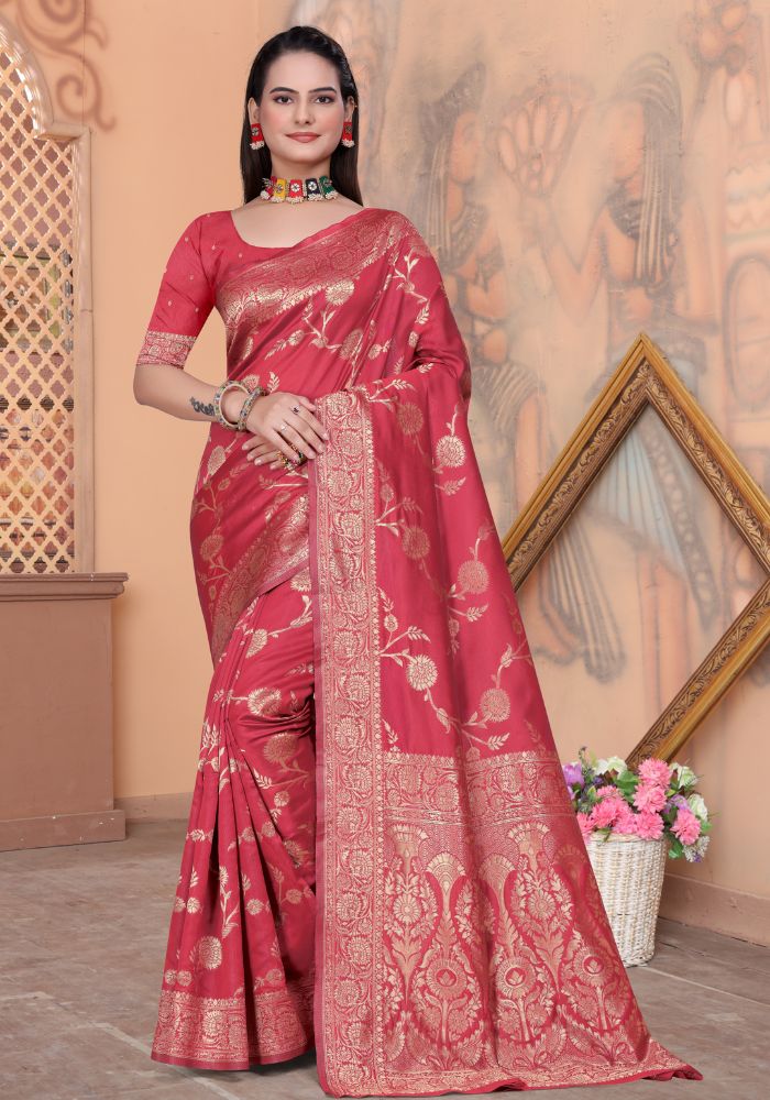 Palak Gajari Banarasi Silk Saree