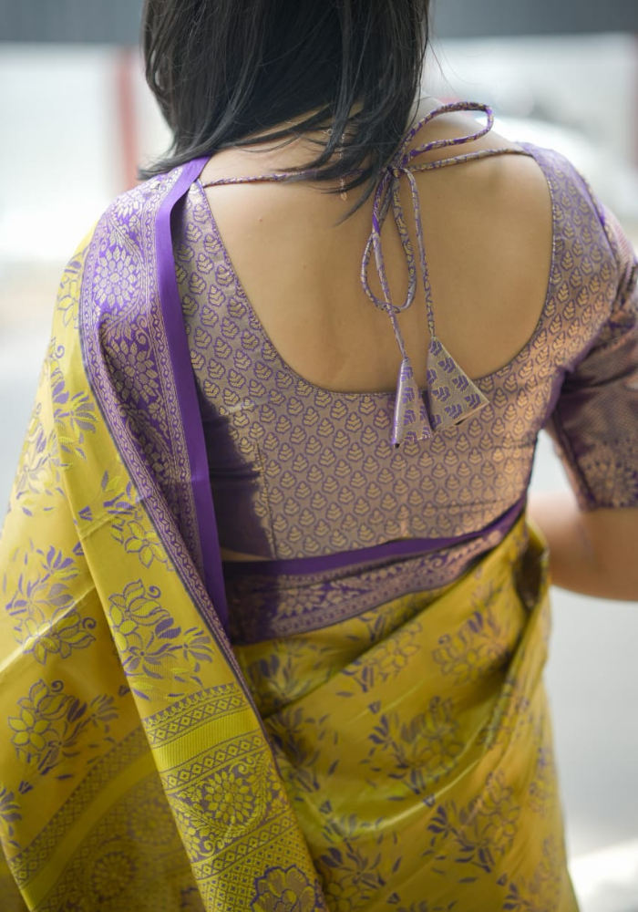 Roopshree Gold Kanjivaram Silk Saree