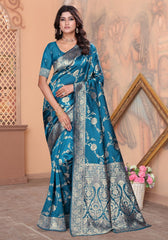 Palak Morepeach Banarasi Silk Saree