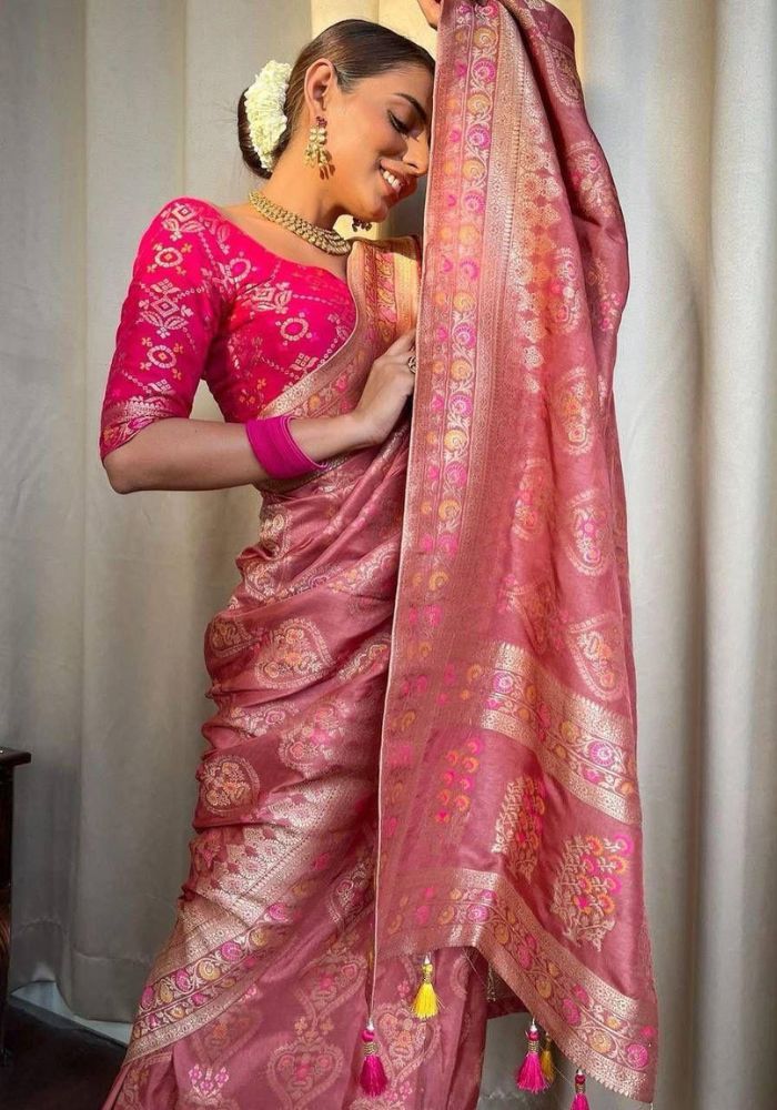 Tisha Gajari Banarasi Silk Saree