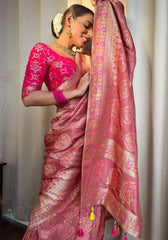 Tisha Gajari Banarasi Silk Saree