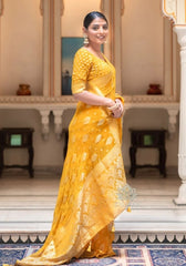 Radharani Gold Banarasi Silk Saree