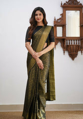 Sharini – Traditional Black Soft Silk Saree with Refined Weaves