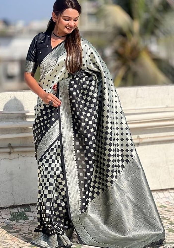 Ishita Black Banarasi Silk Saree