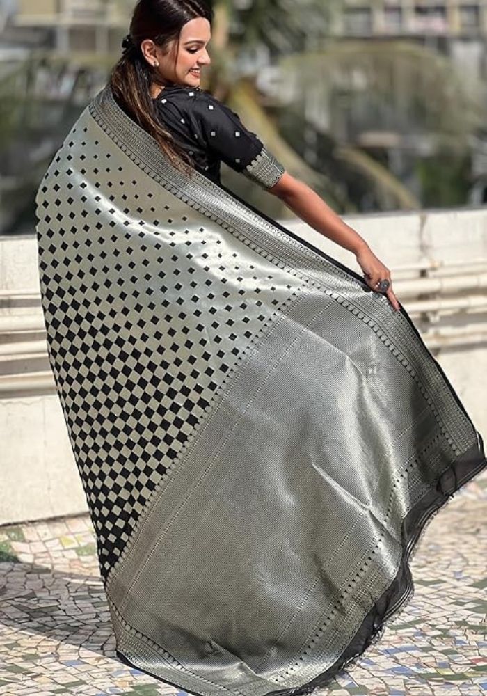Ishita Black Banarasi Silk Saree