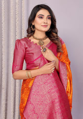 Pavitra Orange Kanjivaram Silk Saree