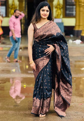 Jiya Black Banarasi Silk Saree