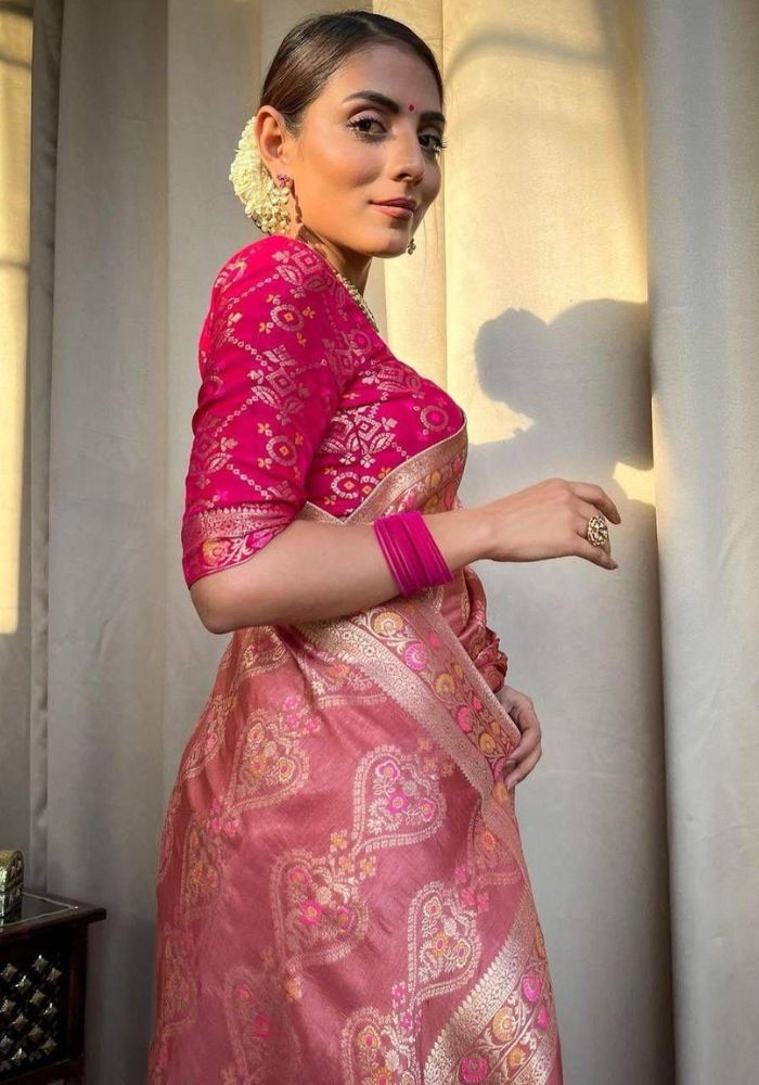 Tisha Gajari Banarasi Silk Saree