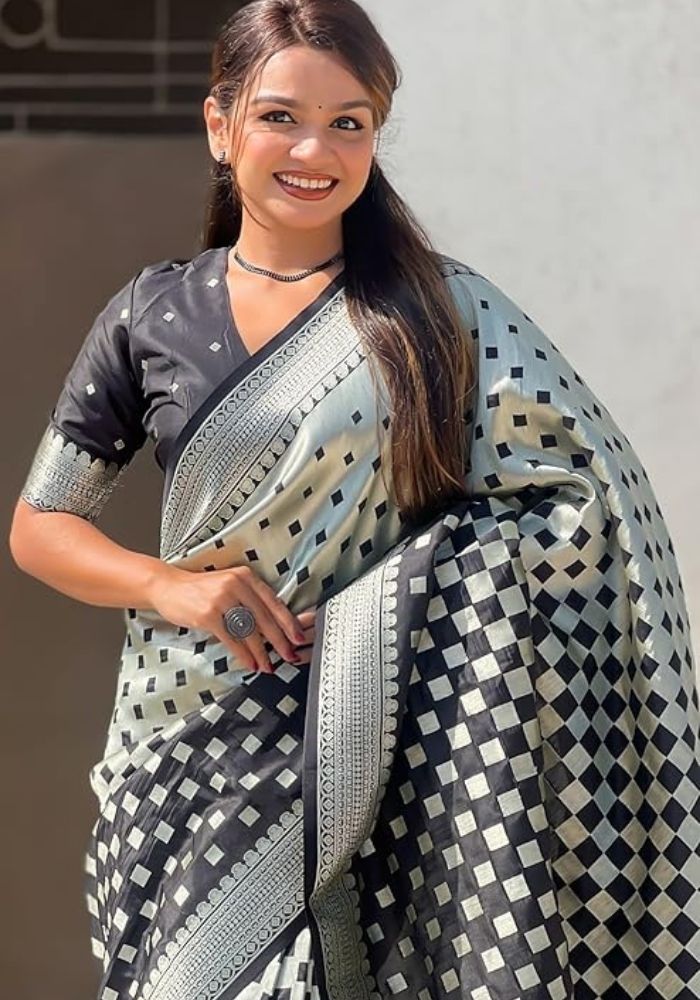 Ishita Black Banarasi Silk Saree