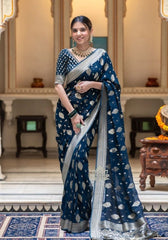 Radharani Morepeach Banarasi Silk Saree