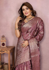 Sandhya Dusty Gajari Organza Silk Saree