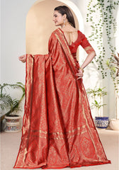 Nishaa Red Banarasi Silk saree