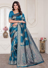 Aura Morepeach Banarasi Silk Saree