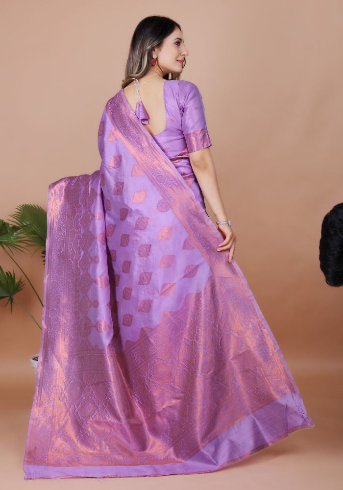 Lavanya Lavender Banarasi Silk Saree