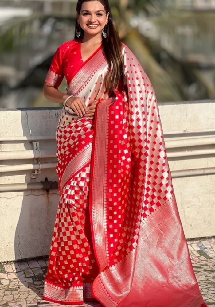 Ishita Red Banarasi Silk