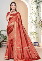Nishaa Red Banarasi Silk saree