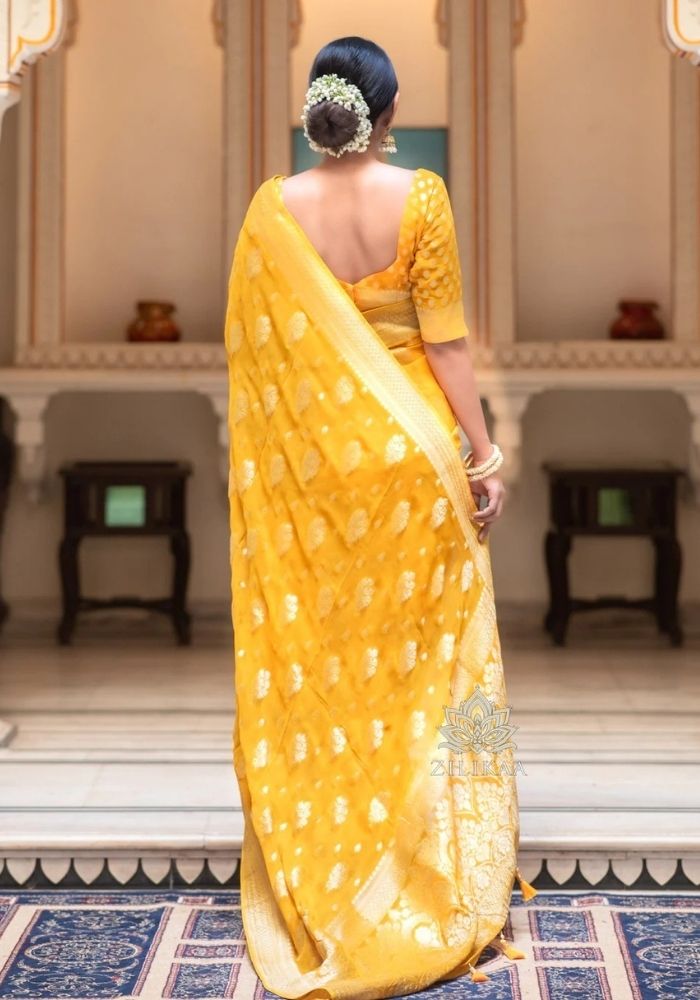 Radharani Gold Banarasi Silk Saree