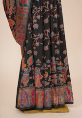 Tanirika – Black Naylon Sillk Saree with Vibrant Minakari Detailing