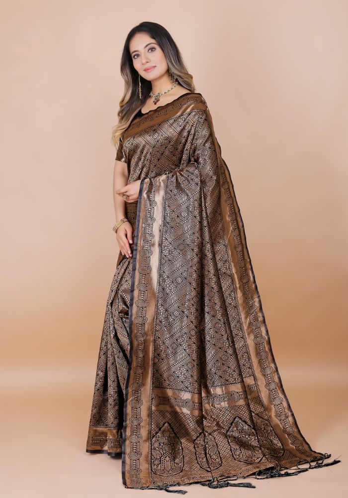 Nishaa Black Banarasi Silk saree