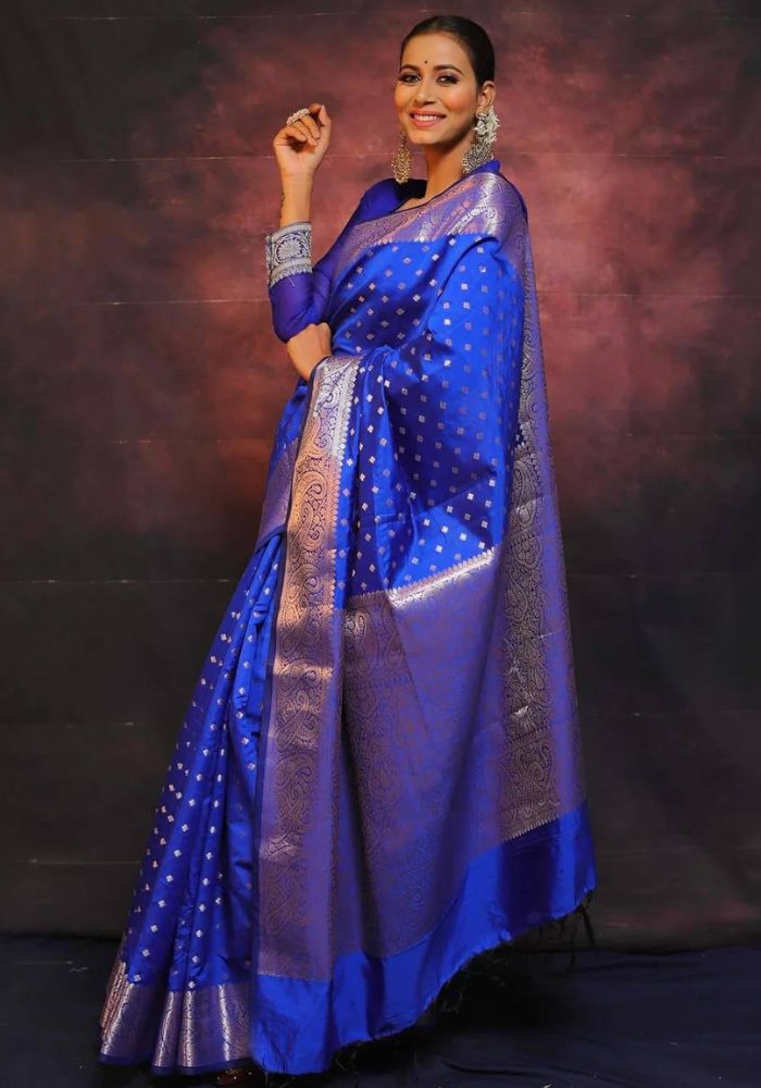 Suhani R.blue Banarasi Silk Saree