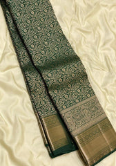 Bindu B.green Banarasi Silk Saree