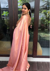 Kavya Peach Banarasi Silk Saree