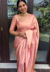 Kavya Peach Banarasi Silk Saree