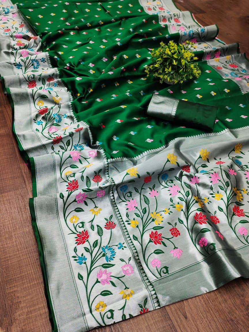 Aanya Green Paithni Silk Saree