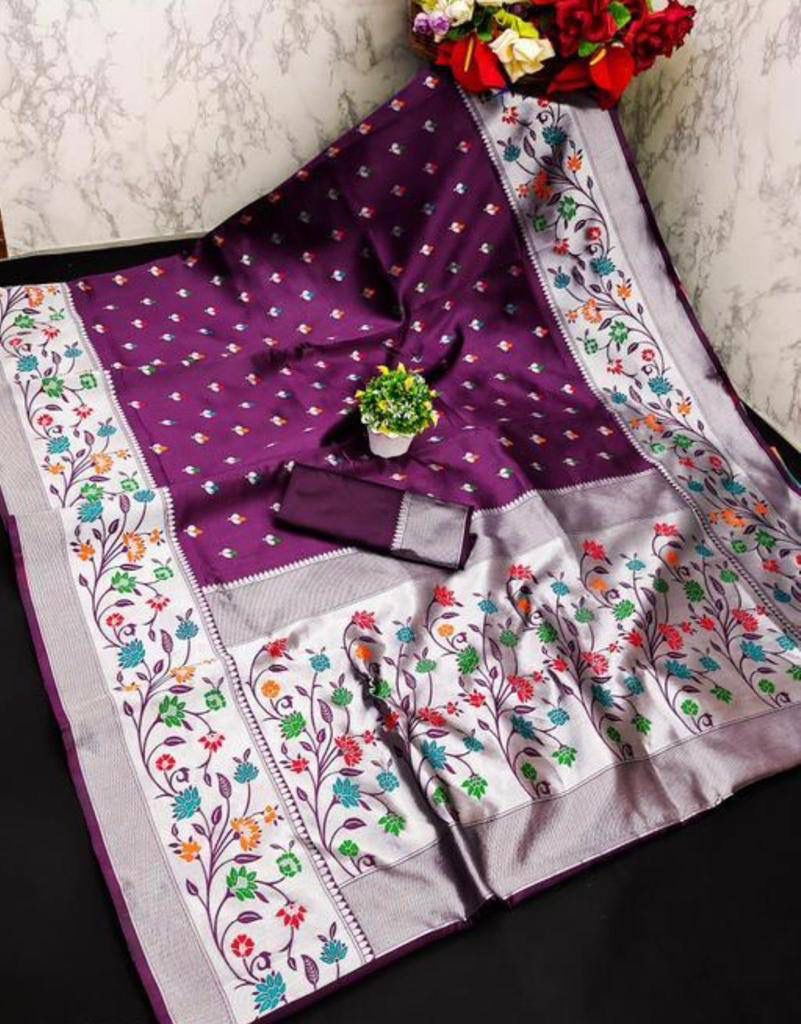 Aanya Wine Paithni Silk Saree