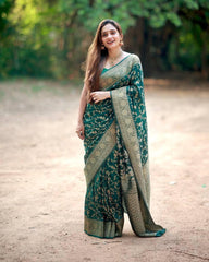 Neha Green Banarasi Silk Saree