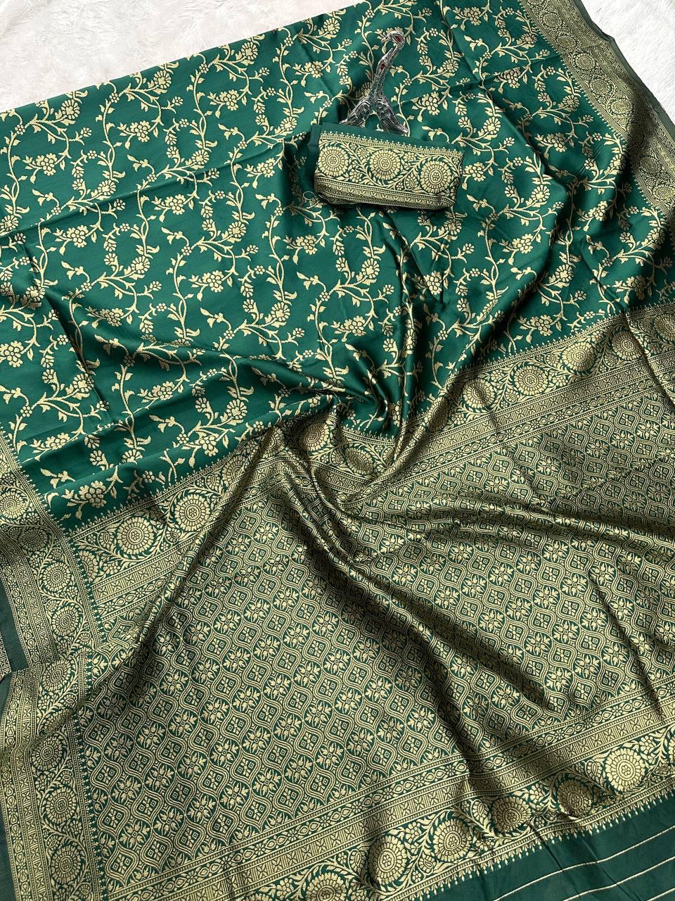 Neha Green Banarasi Silk Saree