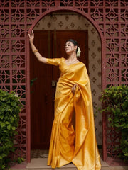 Maruti – Sunrise Yellow Silk Saree with Zari Subtlety