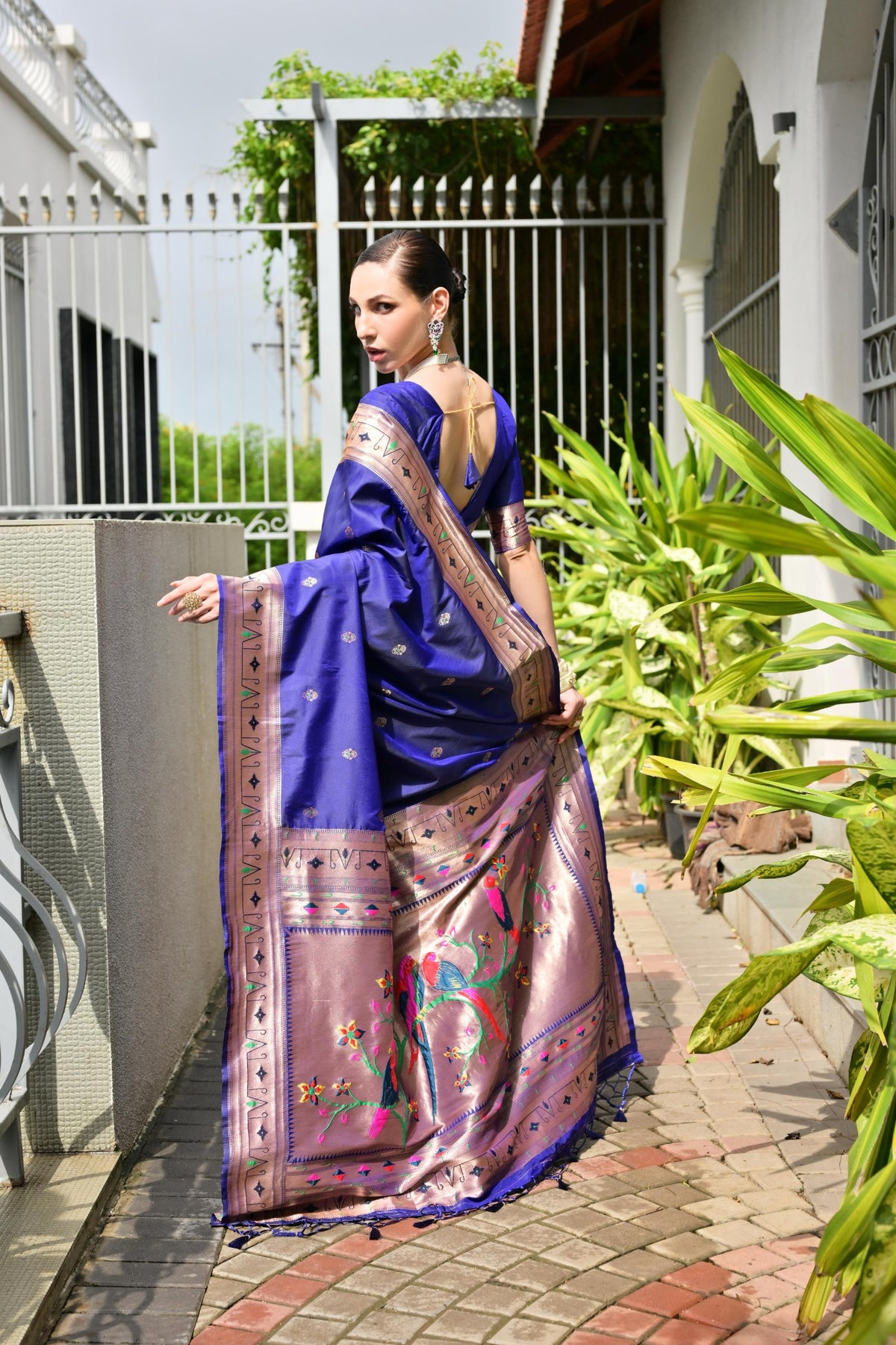 Zodiac Blue Woven Paithani Saree