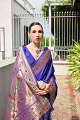 Zodiac Blue Woven Paithani Saree